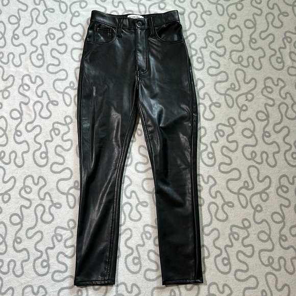 Abercrombie & Fitch Vegan Leather Skinny High Rise Pants - Picture 3 of 6
